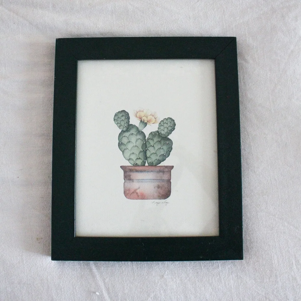 Vintage Flowering Cactus Framed Print by Karyn Frances Gray / Southwestern - Picture 4 of 8